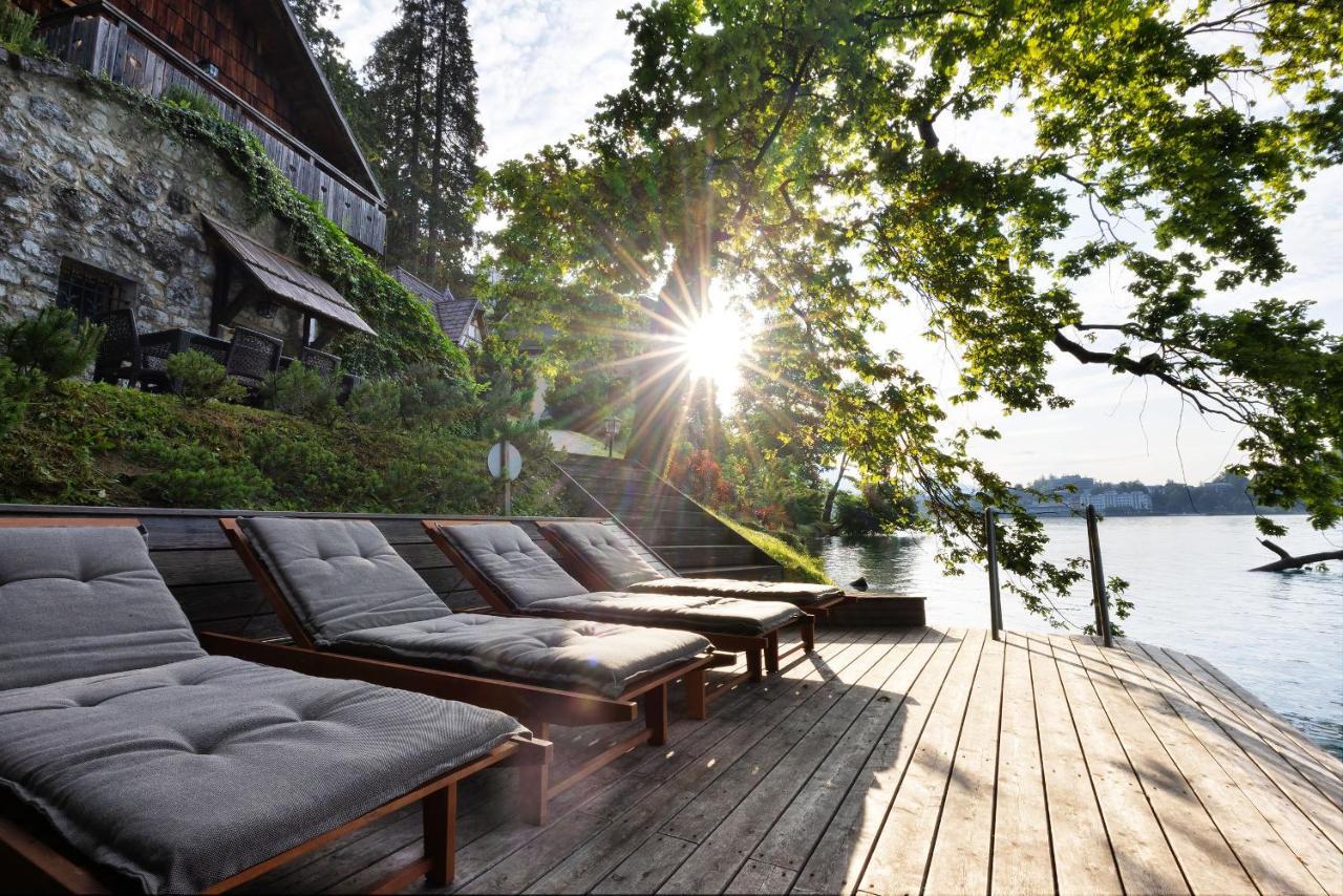 Private Beach House On Lake Блед Екстериор снимка